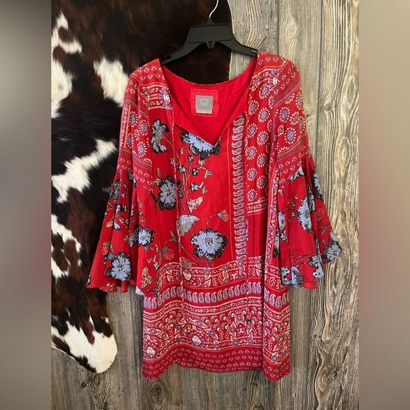 Anthropologie Dresses & Skirts - Anthropologie Vanessa Virginia size 2P silk dress boho floral pattern